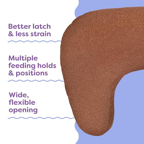 Image of Boppy Nursing Pillow, Luxe Ergonomic Breastfeeding & Baby Feeding Support | High, Firm, Large Area Cushion, Water-Repellent Liner, Washable Cover, Wider Opening, Flexible Fiber Fill - Boucle Chestnut