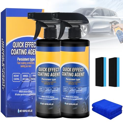 Advanced Quick Ceramic Coating Spray, Quick Effect Coating Agent, Car Scratch Wax Polish Spray for Shine and Protection, Oil Film Emulsion Glass Cleaner with Towel 2Pcs KIT (C) Advanced Quick Ceramic Coating Spray, Quick Effect Coating Agent, Car Scratch Wax Polish Spray for Shine and Protection, Oil Film Emulsion Glass Cleaner with Towel 2Pcs KIT (C)