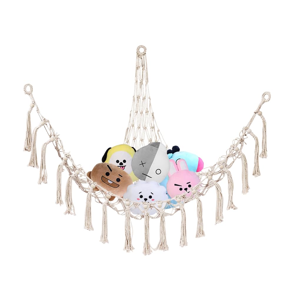 Rete Porta Peluche Cameretta 125x150 cm - Amaca per Giocattoli, Portaoggetti per Animali di Peluche