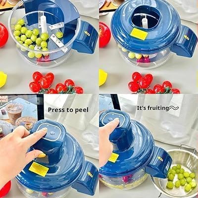 Image of Automatic Electric Fruit & Vegetable Peeler Machine, Rechargeable Grape Garlic Cherry Tomato Potato Peeler, Cordless Smart Kitchen Tool for Home Shop Restaurant Elderly Portable Fruit Skin Peel.
