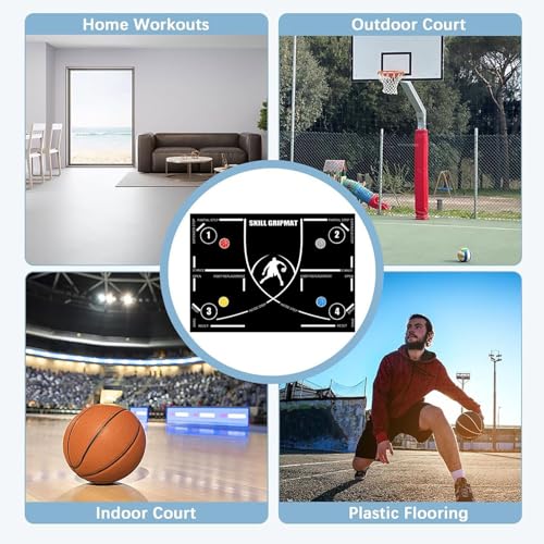 Fußstapfen -Trainingsmatte - Stille Basketball -Trainingshilfe | Sport -Agility -Trainer für Kinder und Erwachsene, Verbesserung der Geschwindigkeit, Gleichgewicht, Koordination, Ausrüstung im Innenrä