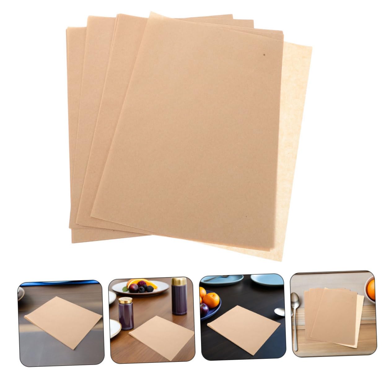 Hemobllo 500 Pz Carta Alimentare Antigrasso Extra Spessa per Pizza, Fritti e Snack Fogli Resistenti al Calore per Forno e Barbecue