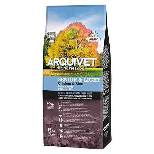 ARQUIVET Pienso Premium Senior & Light Pollo y arroz 15 kg - Pienso Natural para Perros Mayores o con sobrepeso - A Partir de...