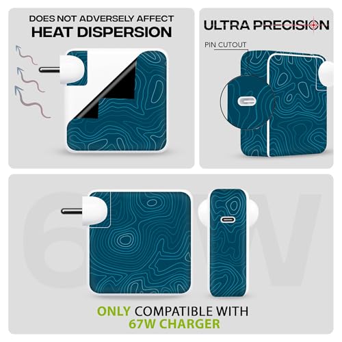 Image of Capes India Protective Adapter Skin Cover Compatible with MacBook Adapter 67W| Not a Case | Vinyl Skin Sticker (Aqua)