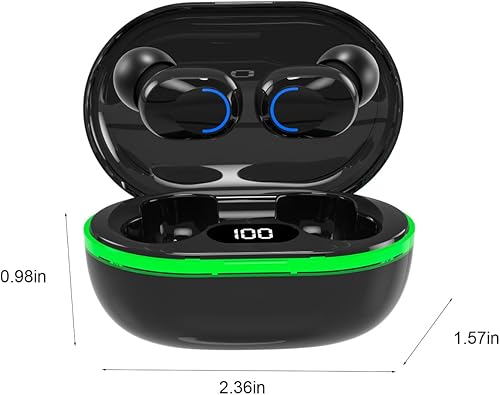 Miniatura 5 de Sentmoon Clearance Auriculares inalámbricos Bluetooth 5.3 Auriculares Bluetooth 5.3 Micrófono LED Digital muestra carga, IPX4 Auriculares