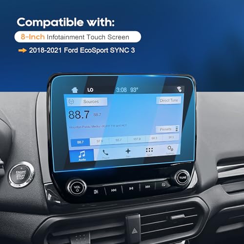 Image of LFOTPP Screen Protector compatible with 2018-2020 2021 Ford EcoSport SYNC 3 8 Inch Tempered Glass 2018-2021 Ford EcoSport Accessories [9H] Infotainment System Screen Center Touchscreen Anti Scratch