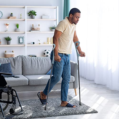 Benecane Forearm Crutches Lightweight Arm Crutch - Adjustable, Ergonomic - Comfortable On Wrist - Non Skid Rubber Tips (1 Pair/Packing) #TOP5