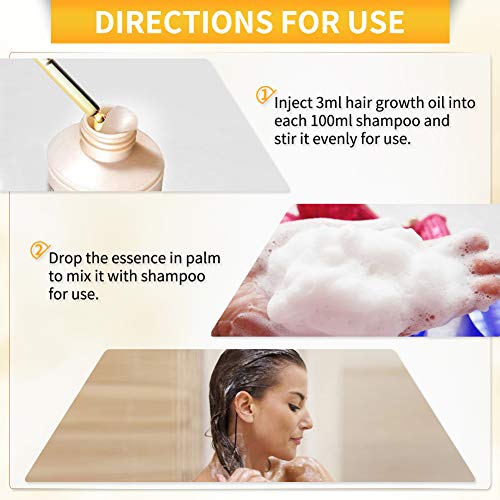 Bestidy Hair Growth Essential Oil Fleeceflower Root Ginger Extract Hair Care Serum Stops Hair Loss Promotes Hair Regrowth Topical Treatment for Thinning Hair for Women & Men