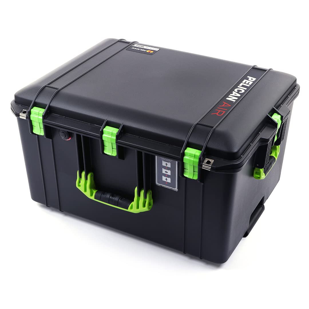 Black & Lime Green Pelican 1637 Air case, Comes Empty and with Wheels.