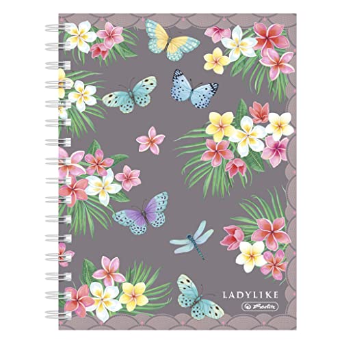 herlitz Spiralboutiquebuch A5 Motiv: Ladylike Butterflies 100 Blatt kariert 1 Stück