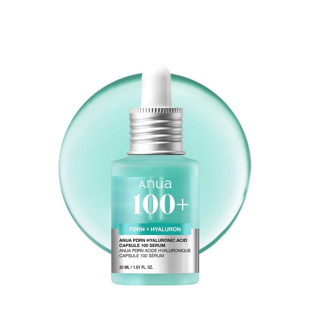 ANUA PDRN Hyaluronic Acid Capsule 100 Serum, Radiant Face Serum, Hyaluronic Acid, Hydration, Moisture Plumping Effect, Natural Colour, Fragrance Free, Korean Skincare, 30 ml / 1.01 fl. oz