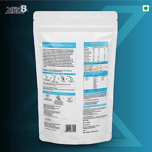 Image of XLR8 Classic Whey Protein Powder, 24 g Protein, 5.5 BCAA, No Maltodextrin (907 g (Pack of 1), Double Chocolate)