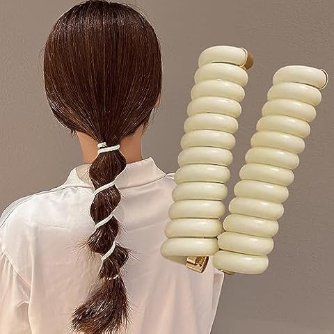 2pcs Spiral Hair Ties,High Elasticity and No Crease Hair Buckle for Women, Fashion Waterproof Ponytail Braid Hair Band,Coils Accessories Not Damage Hair Cover