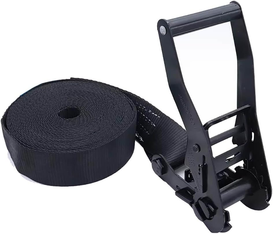Endless Ratchet Strap 1.5 Inch X 27 Foot Hookless Ratchet Straps 27 FT 4,400 LBS Break Strength 1 Inch Tie Downs for Motorcycles Bikes(Black2,3.8cmx2m/1.49x78.7in)