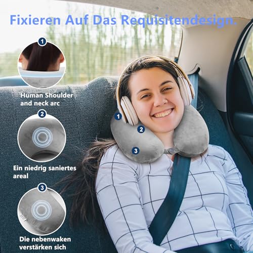 kierain Nackenkissen Flugzeug Reisekissen Memory Foam Nackenkissen Stützkissen luxuriöses kompaktes und leichtes Quick Pack für Camping Schlafrestkissen