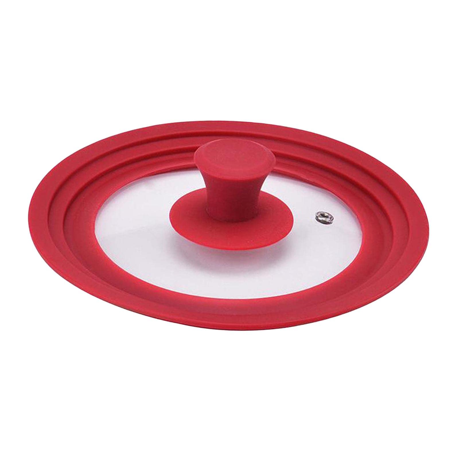 Homyl Universal Topfdeckel Glas Deckel Ersatz Pfannendeckel Kochtopfdeckel mit Transparenter Oberfläche Und Widerstand Gegen Oxiation für Haushalt K, Rot, 24 bis 26 bis 28 cm