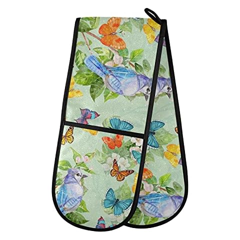 Moyyo Double Oven Glove with Butterflies Design Cover