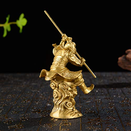 Figura decorativa de Mono de Bronce chino Sun Wukong miniatura 7