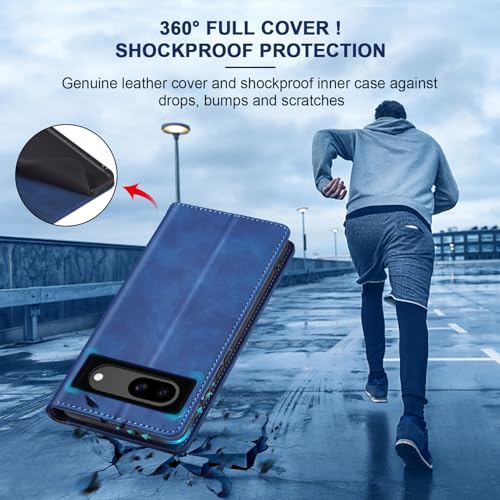 Image of Jasonyu Flip Wallet Case for Google Pixel 8A,Blue