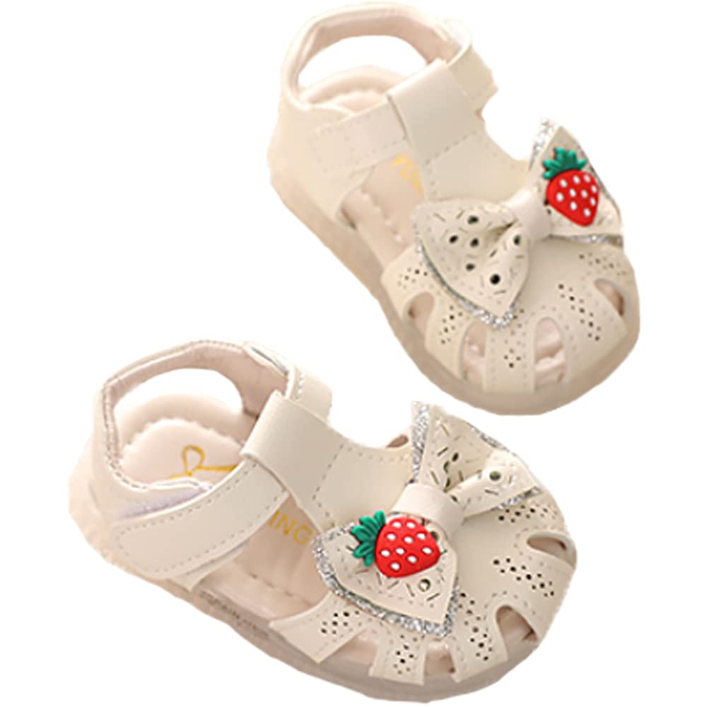 Monvecle Newborn Infant Girl Summer Soft Sole Shoes Cartoon Anti-Slip Casual Toddler First Walker Sandals White Radish 6-12M