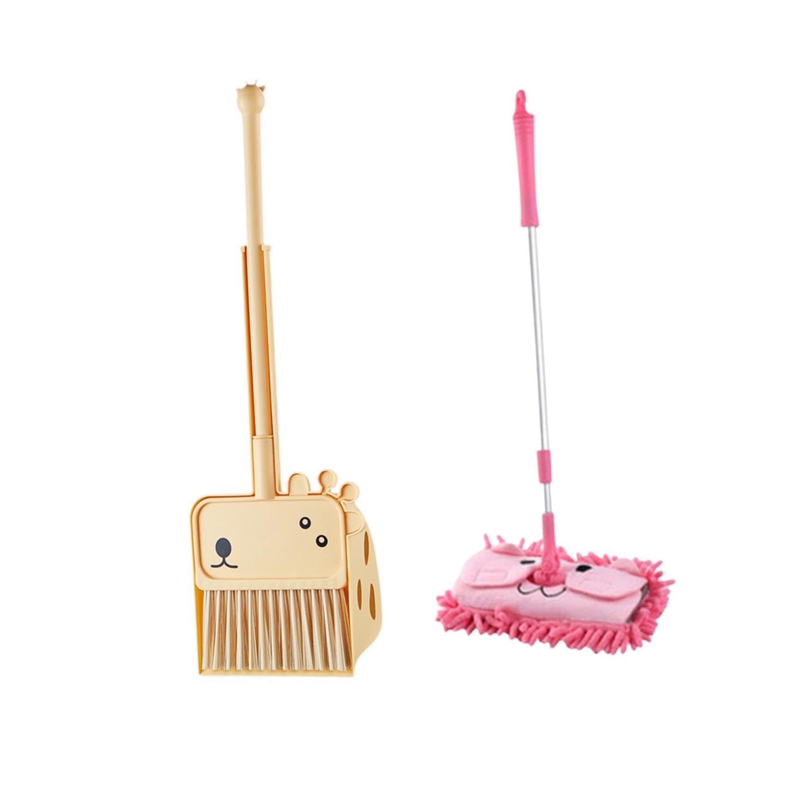 Set di 3 Mini Paletta per Il Gioco di Ruolo, Ideale per Lo Sviluppo delle Abilità di Pulizia nei Bambini dai 3 Ai 6 Anni, Rosa