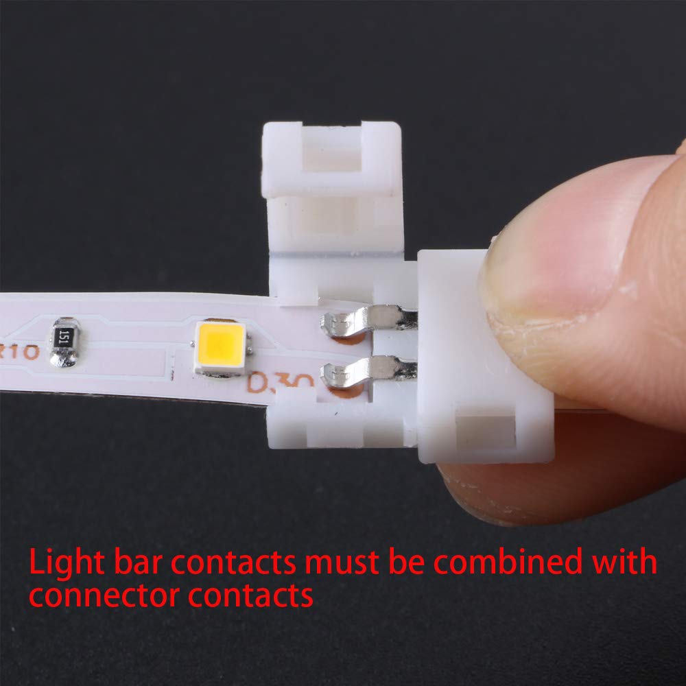 LaBlanc - Connettore Per Striscia LED A 2 Pin, Confezione Da 10 Connettori Per Striscia Led A 2 Pin Per Strisce Led Smd 50503528 Monocolore Da 10 Mm Impermeabili E Non Impermeabili 85412530