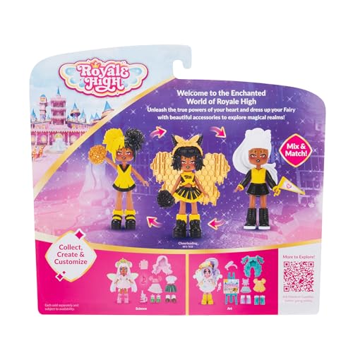 Royale High RYH0050 - School Spirit Fashion Pack Cheerleading, (1) Figur 7,5 cm, (15) Accessoires, offizielles Spielset mit digitalem Spielcode