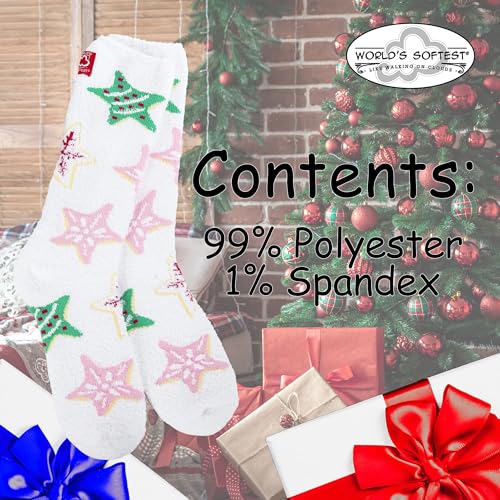 Image of World's Softest Cozy Collection Crew Socks - Smooth Multi Colors Cozy Socks - Knit Top Holiday Spirit Fashion Socks
