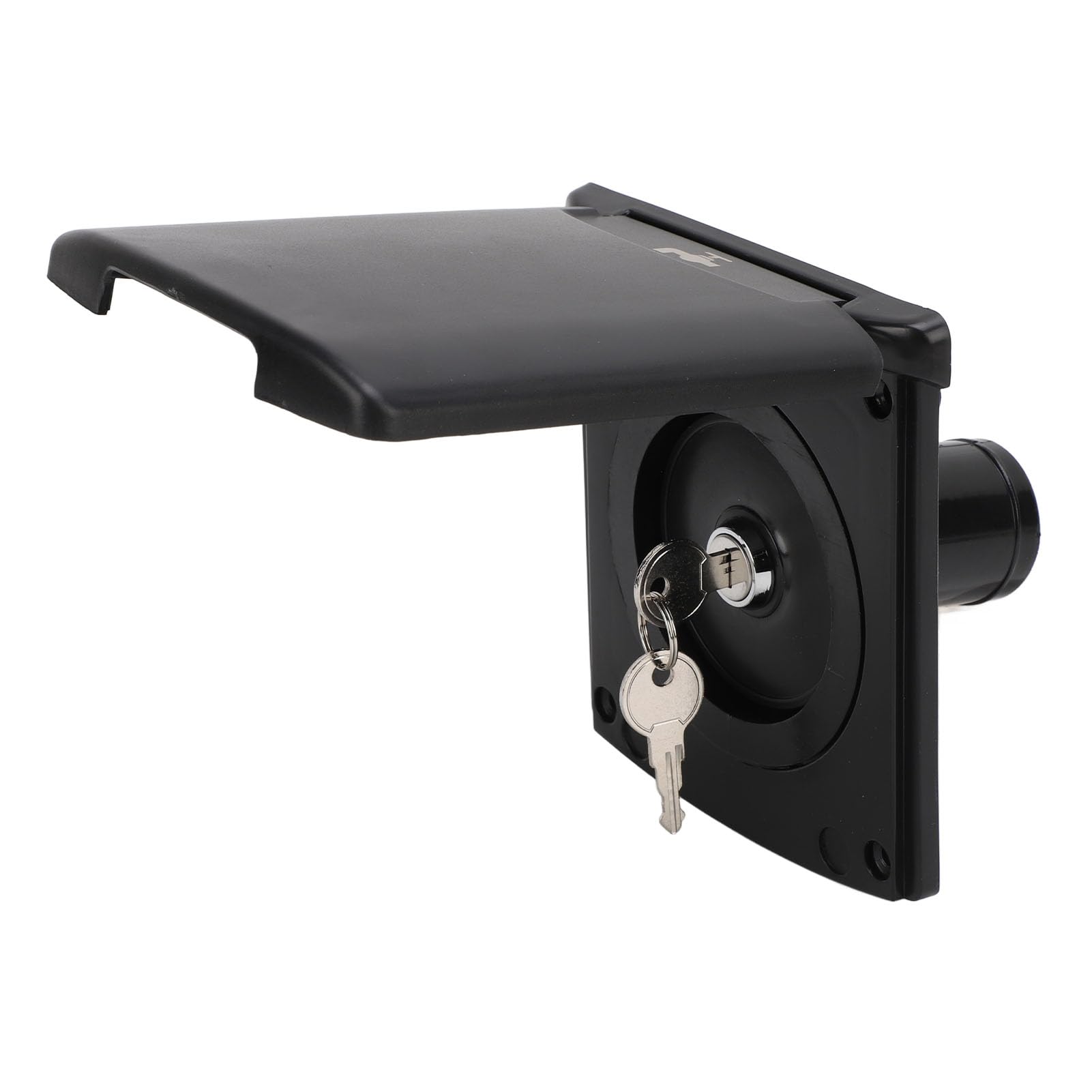 Water Fill Dish Lock Keys RV Trailer, 5.2x5.7in RV RV Access Hatches Magnetic Lid and Lock, Dustproof Trailer Water Fill Inlet for Motorhome Boat Reverse Exhaust