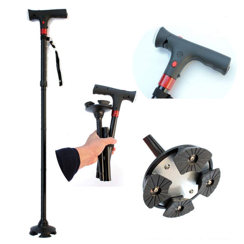 Bastone da Passeggio Impugnatura ergonomica, Bastone da Passeggio in Alluminio, Leggero, Altezza Regolabile da 870 mm a 940 mm, Comodo ausilio per la Mobilità, Stampelle Times