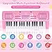Kids Keyboard Piano, 37 Keys Keyboard Electric Digital Piano, Early Learning Educational Musical Toys Piano for Kids Toddlers Beginners with Music Stand, Microphone - Christmas Birthday Gifts, Pink