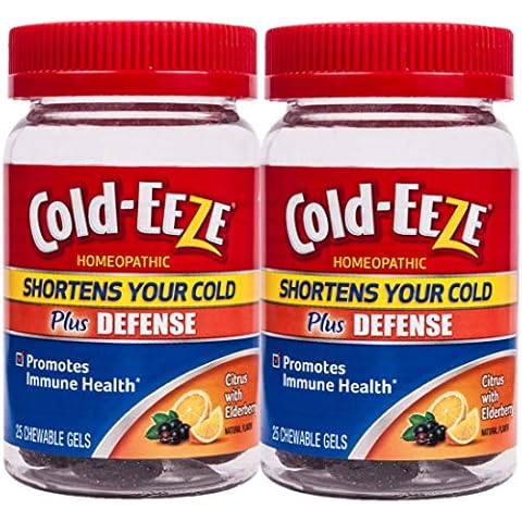 Cold-EEZE Plus Defense Chewable Gels, Twin Pack, Citrus with Elderberry 25ct- Shortens Colds, Promotes Immune Health* Cover