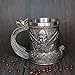 Ottalent Noric Viking Ship Draon Drakkar Beer Mug Stainless Steel Liner, Bronze Color Viking Warrior Coffee Cup Stein for Collectible Gift 17oz.