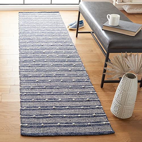 SAFAVIEH Striped Kilim Collection 2'3' x 7' Navy/Blue...
