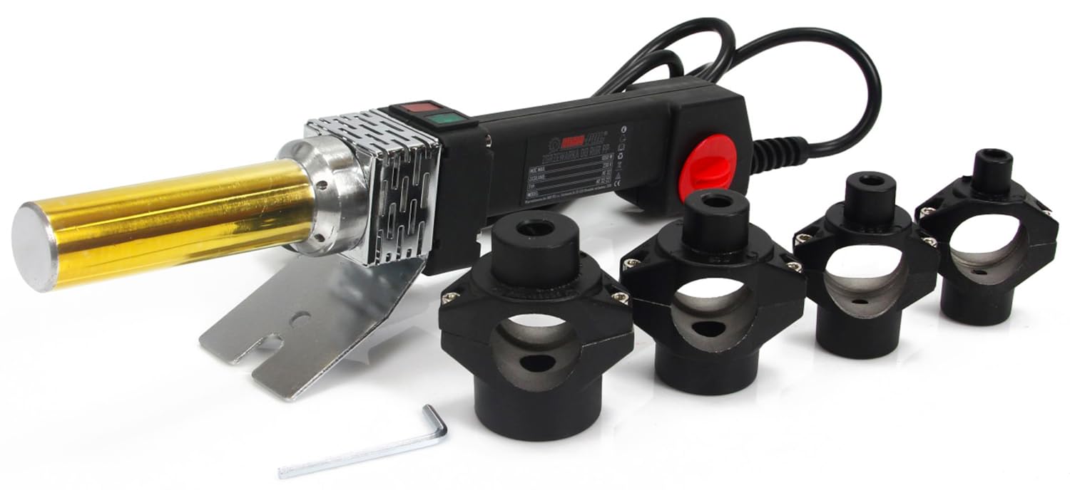 Polifusore per Saldatura di Tubi in PE PP PB | 4 Matrici Ø16-32mm | 1850W | 230V/50Hz | Gamma Temperatura 50-300°C | con Valigetta