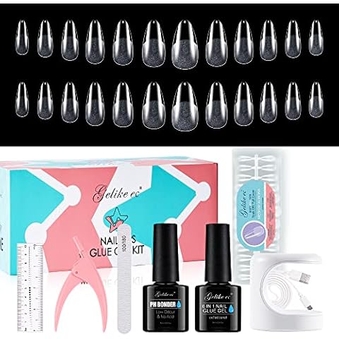 Gelike ec Mittlere Mandel Nagelspitzen and Glue Gel Kit Cover