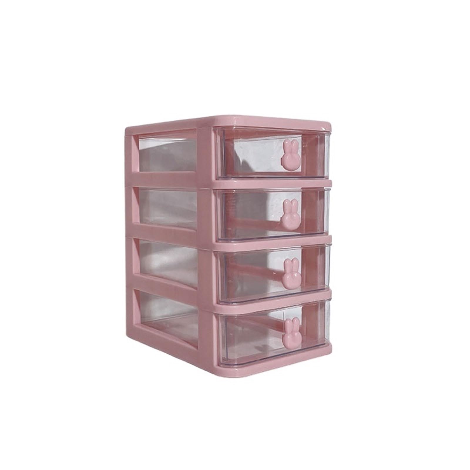 XUCZHAI Multifunctional Desktop Storage Drawer Box With Holder Rack Multi-layer Jewelry(Four layers pink)