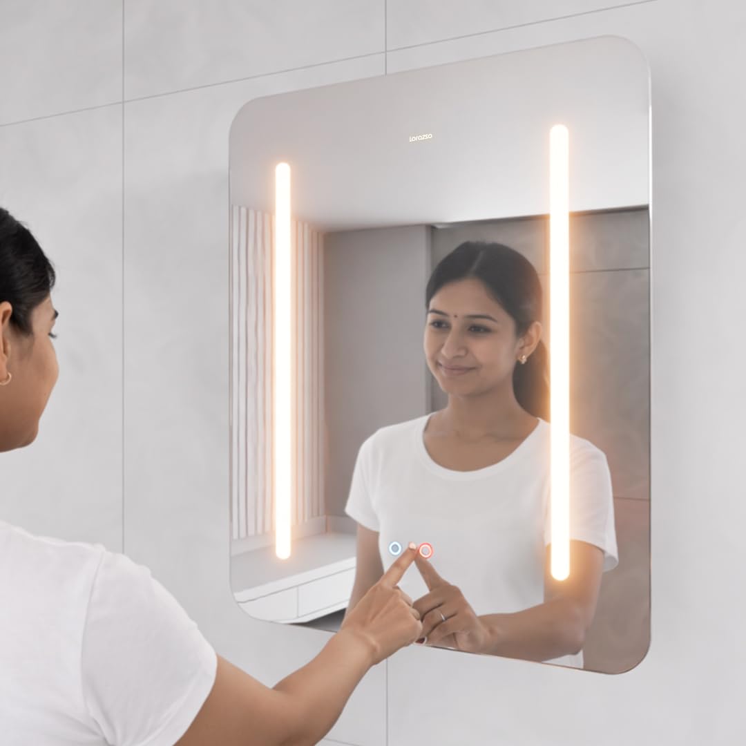 Smart LED Mirror Cabinet - 30x24 in | 3 Colour LED Bathroom Mirror (Warm, Cool & White) | Anti-Fog Mirror with Defogger | Matte Black Mirror Cabinet with Storage | 5-Year Warranty-image-20