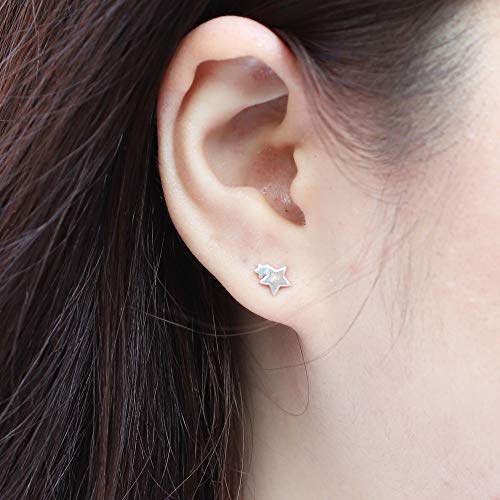 Boma Jewelry Sterling Silver Double Star Stud Earring2