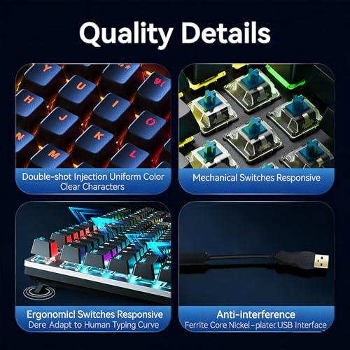 Image of HP GK400F Wired Mechanical Keyboard (Office /Gaming Dual-Use) - USB Wired Connection, Silver&Gunmetal&Black Color Scheme, 104-Key Layout, Brown Switches, Mixed-Color Lighting, Top-Printed Keycaps,