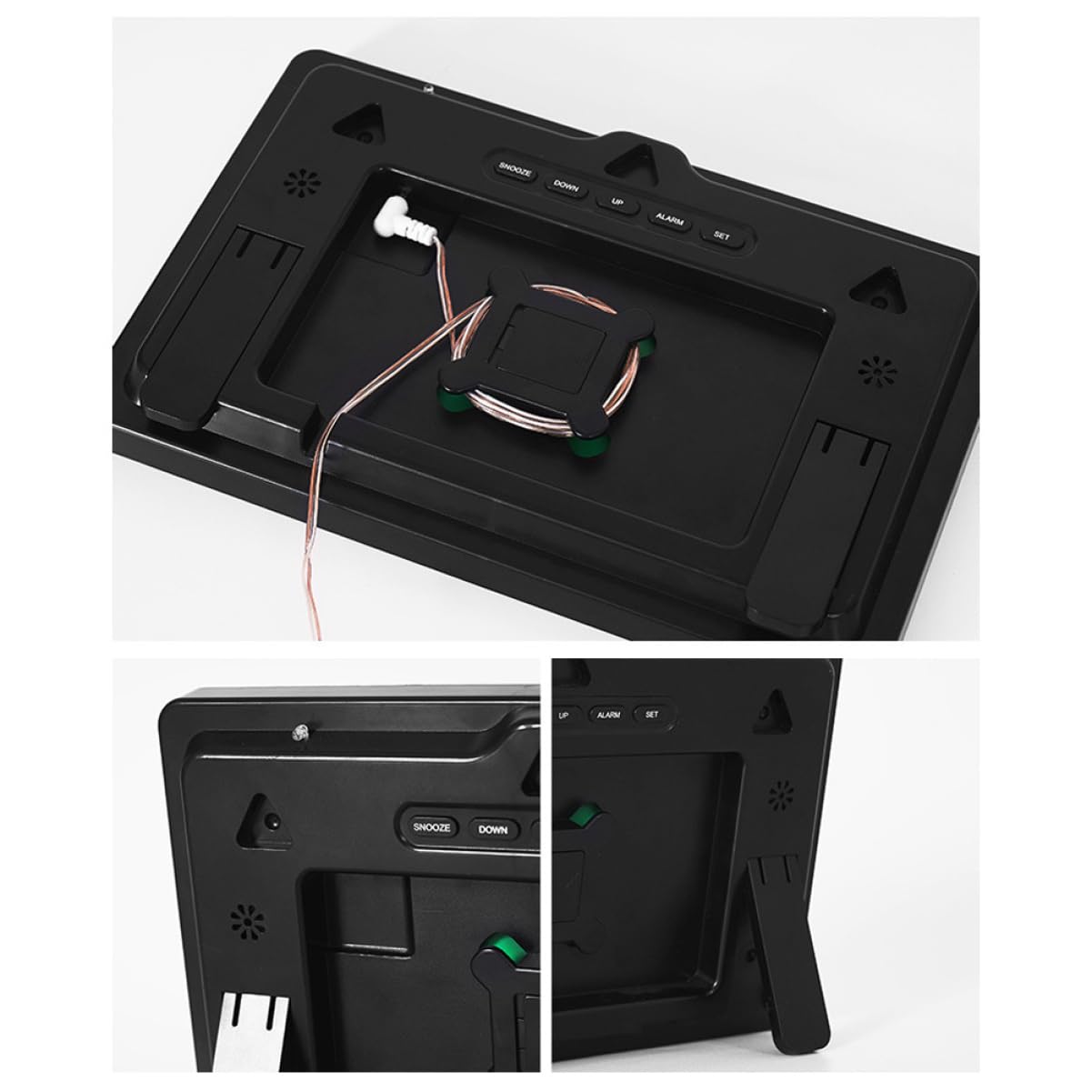 MUSISALY Digital Temperature and Humidity Wall Clock Led Display Large Screen Multifunctional Weather Clock for Real Monitoring Alarm and Calendar Features