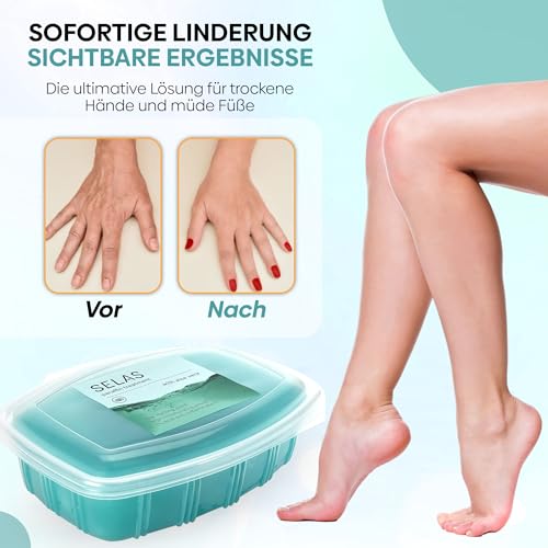 Paraffinwachs mit Aloe Vera 1.300ml (980g) Selas .Paraffinbad für therapeutische und ästhetische Behandlungen von Händen und Füßen. Paraffintherapie, feuchtigkeitsspendend.