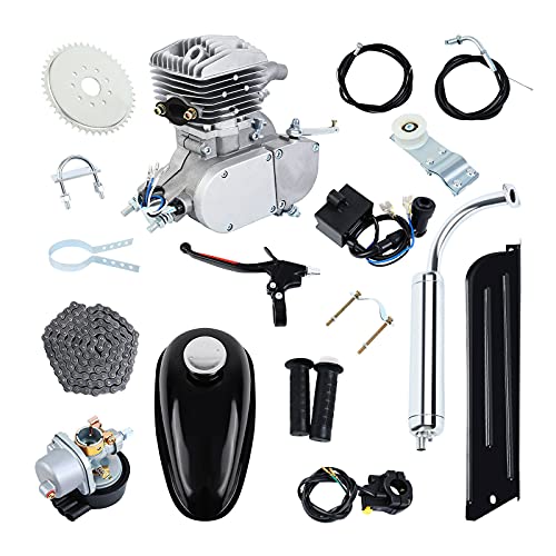 Iglobalbuy 26â€ 28â€ 2 Stroke 80cc Cycle Bicycle Gas Motorized Gasoline Engine Motor Kit CDI Air Cooling For Mountain and Road Bike