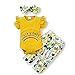 Zoerea Completo Bambina Completini 0-18 Mesi Carino Neonata Maniche Corte Arricciate Pagliaccetto + Fiore Stampa Pantaloni Estate 2 Pezzi Set