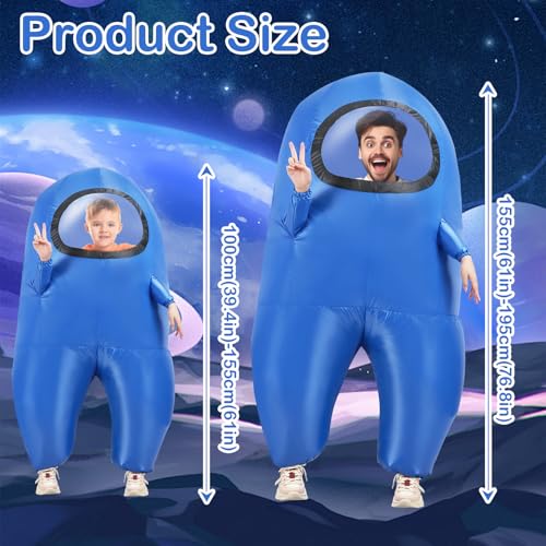 Disfraz inflable de astronauta para adultos y niños miniatura 2