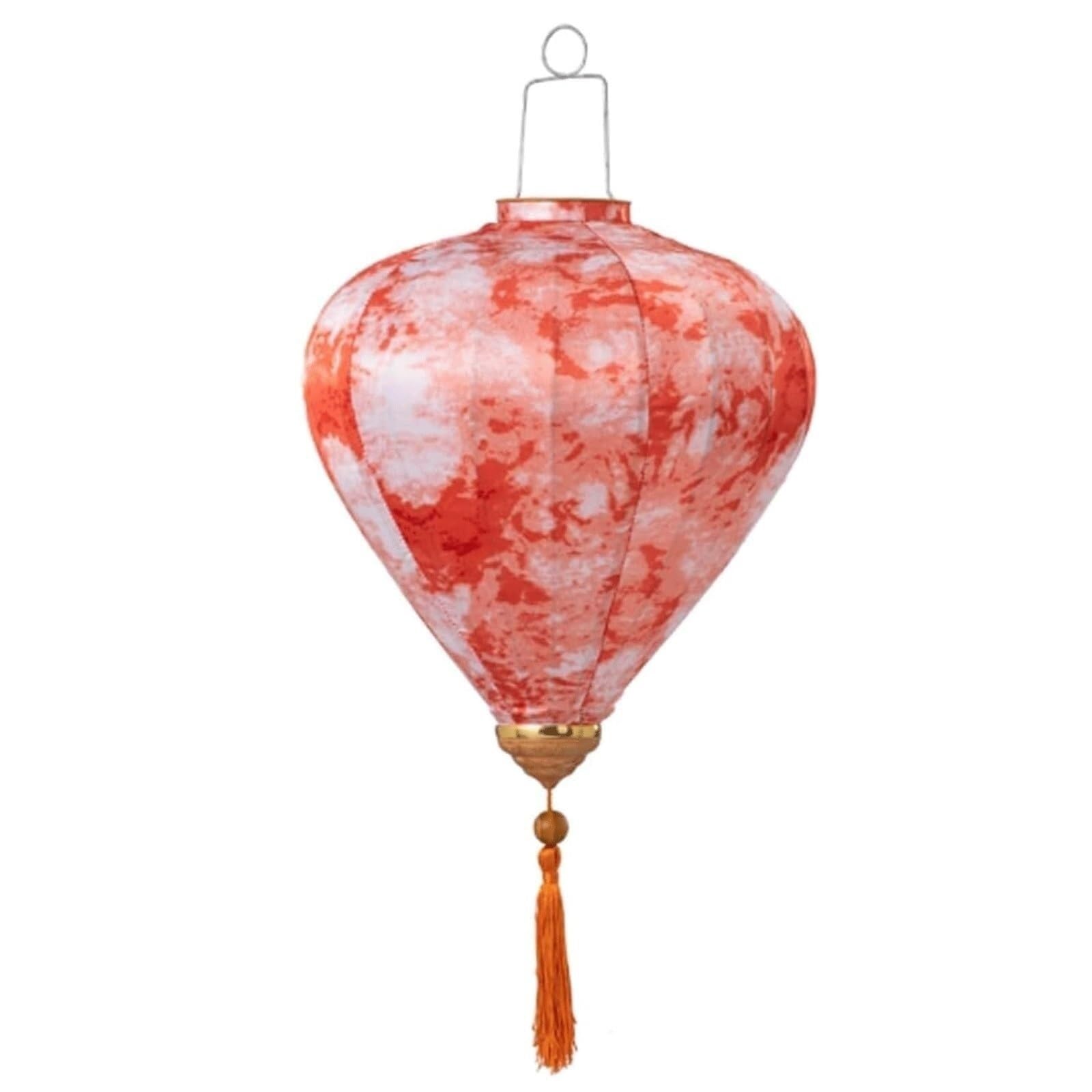 Asian lantern, Chinese Oval Silk Lantern with Tassel Oriental Tie-Dyed Hanging Festival Outdoor Garden Yard Decoration(Orange,12 Inch)