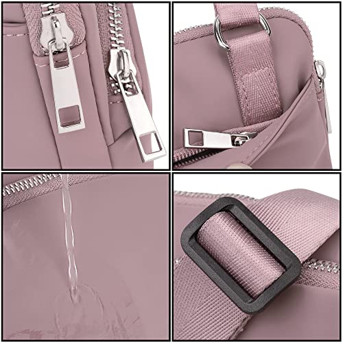 UTO Small Crossbody Bags for Women Water-Repellent Fashion Leather Vegan Shoulder Purse 3 Zipper Pockets4