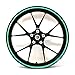 Pegatina para llanta borda ancho 7mm cromo holograma tira decorativa con herramienta de montaje 16" 17" 18" 19" para motocicleta, coche, bicicleta (verde holograma)