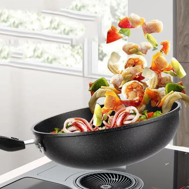Wok antiadherente para uso doméstico de 32 cm miniatura 5