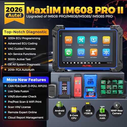 Autel Scanner MaxiIM IM608 PRO II, 2026 IM608 PRO 2 Diagnostic Scan Tool with $1314 Full KIT, 40 Services, ECU as Elite II Pro, 3K+ Bidirectional Tool, OE Full System, DOIP CANFD, OS10, 4G&128G, 16MP - Image 3